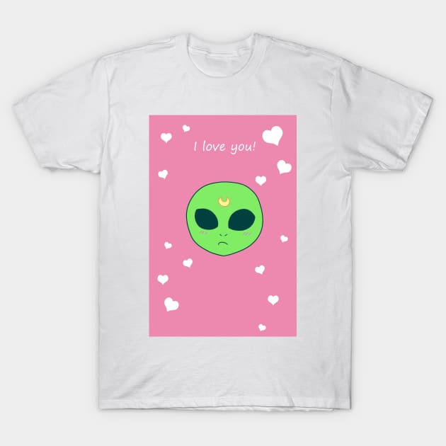 I Love You - Alien Face T-Shirt by saradaboru